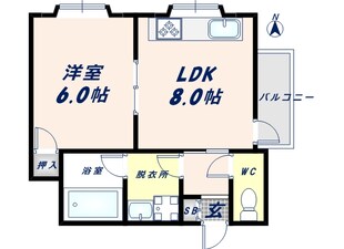 ツカサロイヤルハイツ瓢箪山の物件間取画像